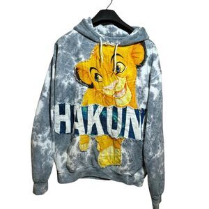 Lion King ARTIST UNION Clothing Co Pullover Hoodie Hakuna Matata Appliqué Raw L